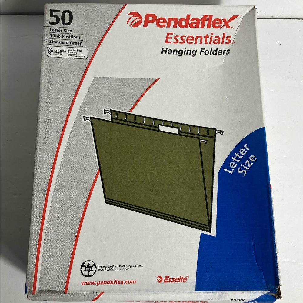 Pendaflex Essentials Hanging Folders 50ct. Letter Size 5 Tab Positions